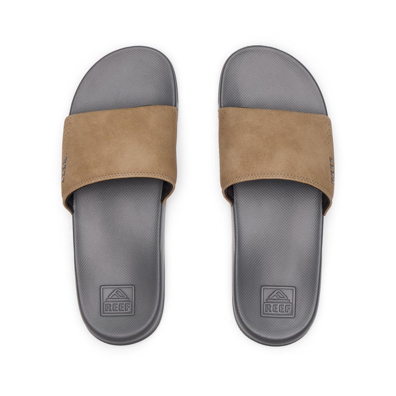 Reef One Slide Mens Sandal, Lightweight & Water Friendly, Grey/Tan, 12 - Image 4